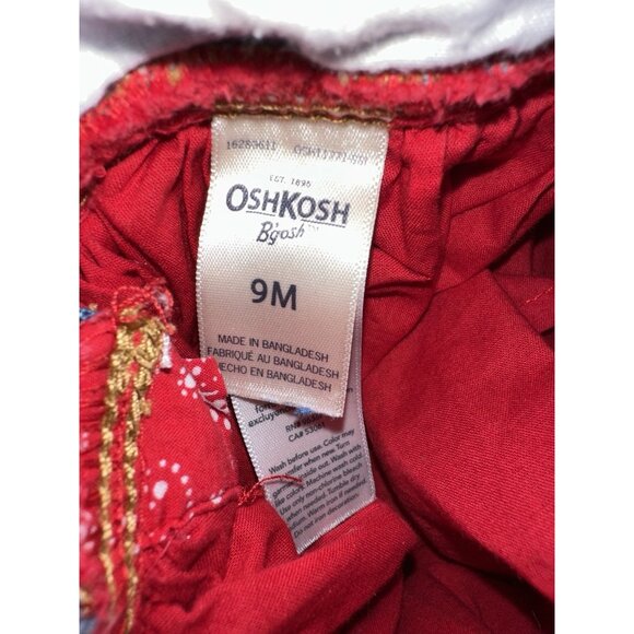 OshKosh B'Gosh Little Girls‎ 9M Denim Overall Bandana Dress Paisley Western - Picture 5 of 5